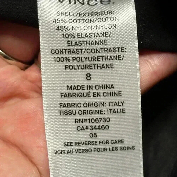 Vince Black Faux Leather Tuxedo Stripe Side Strap Trousers Pants 8 - Picture 6 of 6